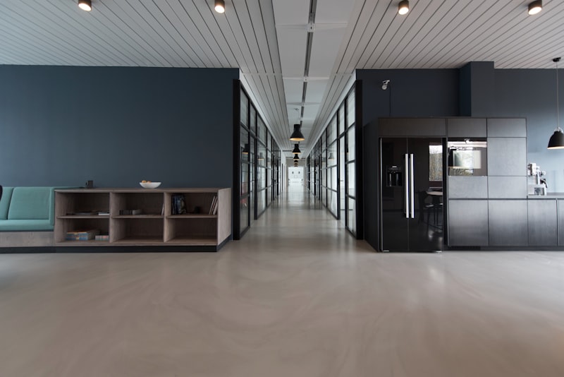 Modern office workspace with laptop